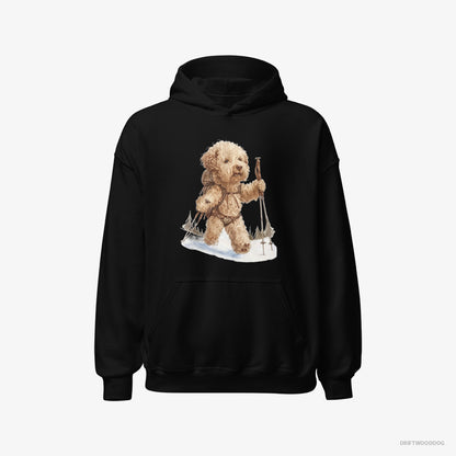 Poodle Hiking in Winter Black Hoodie