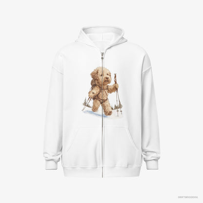 Poodle Hiking in Winter White Hoodie