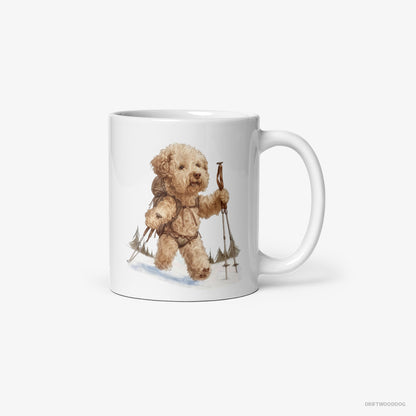 Poodle Hiking in Winter White Mug