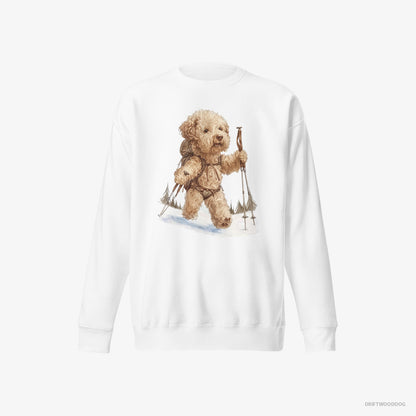 Poodle Hiking in Winter White Sweatshirt