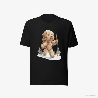 Poodle Hiking in Winter Black T-Shirt