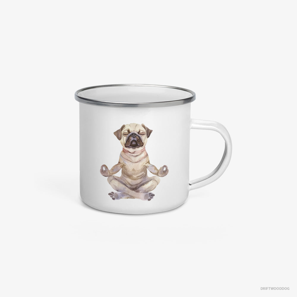 Pug Doing Yoga Enamel Mug