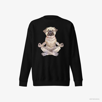 Pug Doing Yoga Black Sweatshirt