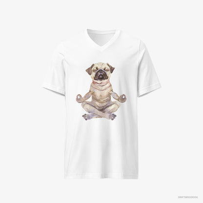 Pug Doing Yoga White T-Shirt