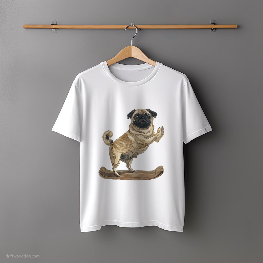 Pug Having Yoga Session T-Shirt – Unisex Tee for Dog Lovers