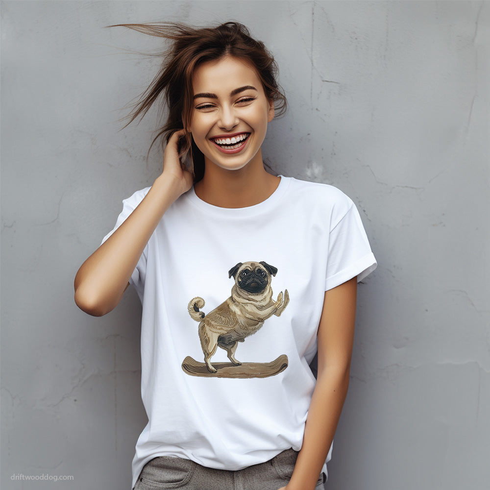 Pug Having Yoga Session T-Shirt – Custom Dog T-Shirts for Women