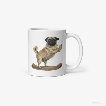 Pug Having Yoga Session White Mug