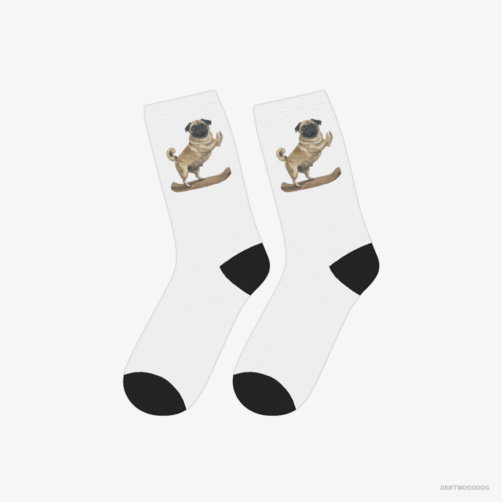 Pug Having Yoga Session – Socks White – Classic