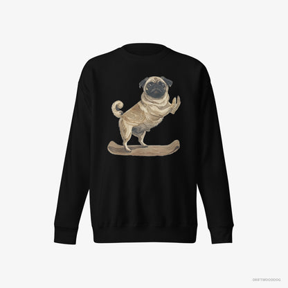 Pug Having Yoga Session Black Sweatshirt