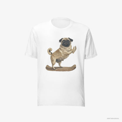 Pug Having Yoga Session White T-Shirt