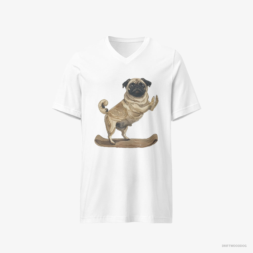 Pug Having Yoga Session V-Neck T-Shirt