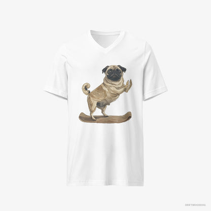 Pug Having Yoga Session White T-Shirt