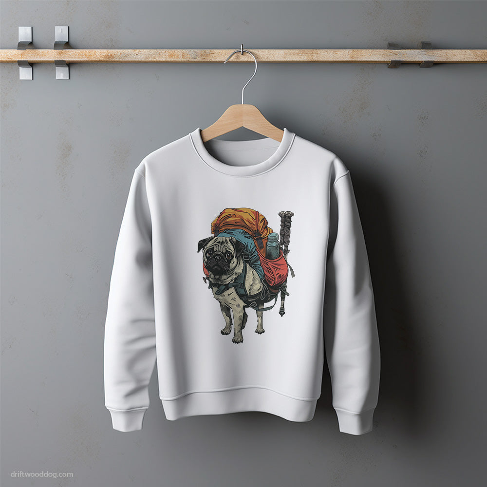 Pug Ready for Hiking Sweatshirt – Unisex Sweatshirt for Dog Lovers