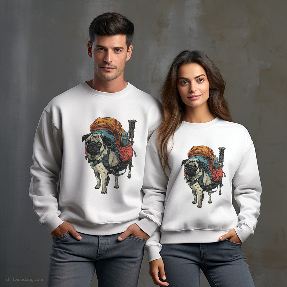 Pug Ready for Hiking Sweatshirt – Unisex Sweatshirt for Dog Owners