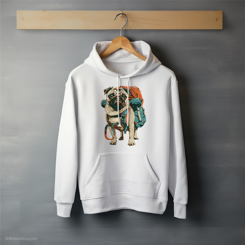 Pug with a Rucksack Hoodie – Unisex Hoodie for Dog Lovers