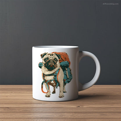 Pug with a Rucksack Mug – Custom Dog Mugs | Personalized Pet Mugs