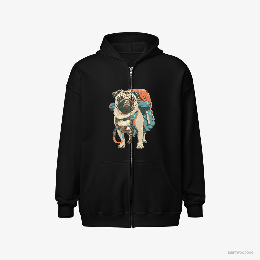 Pug with a Rucksack Full-Zip Hoodie