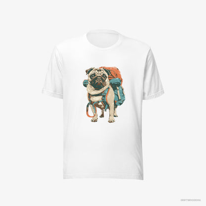 Pug with a Rucksack White T-Shirt