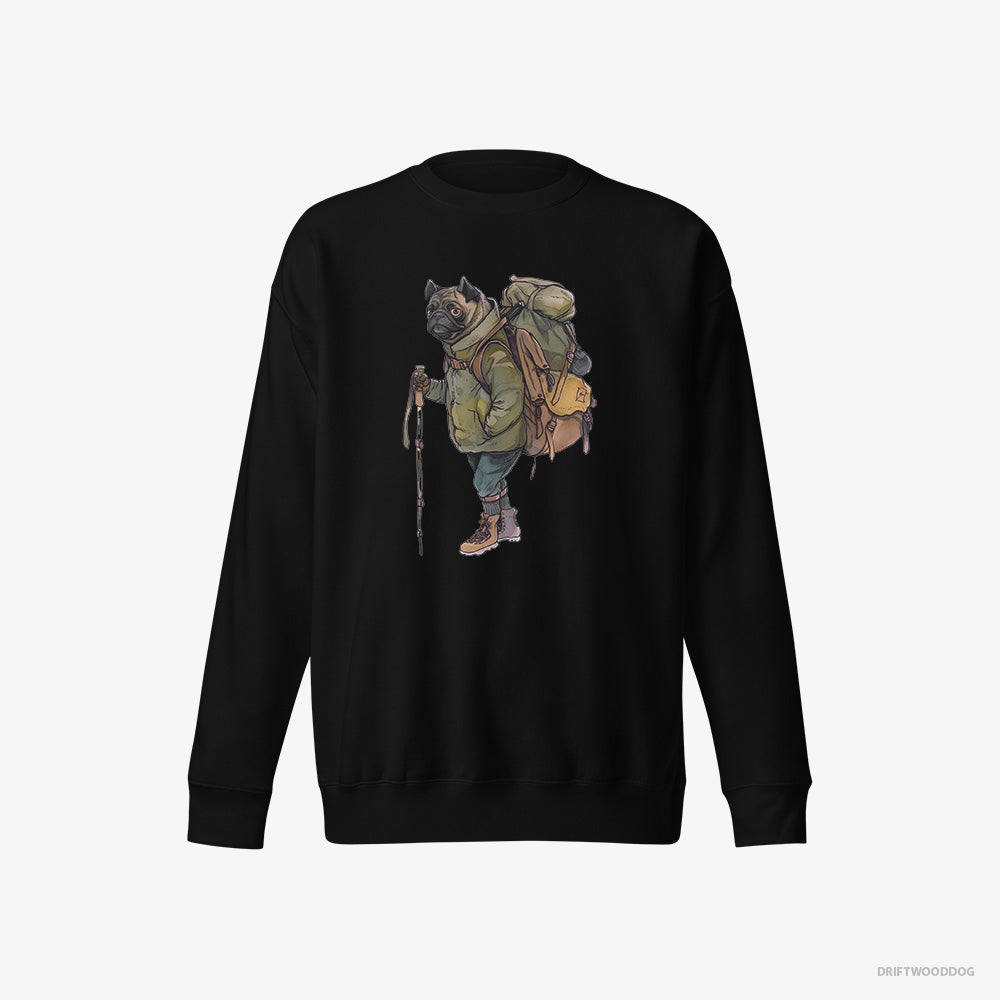 Pug Hiking – Women's Sweatshirt Black Eco – Eco-Friendly