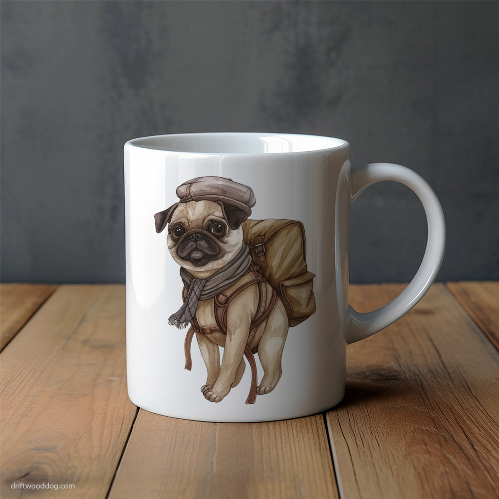 Pug Backpacking Expedition Mug – Unique Dog Cups | Dog-Themed Mugs