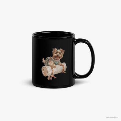 Yorkshire Terrier Mug – Unisex Black Mug Classic – Ready for Hiking (on White Background)