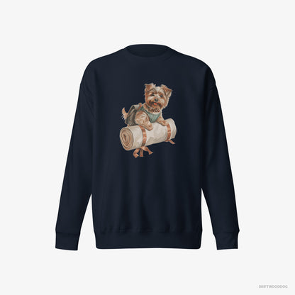 Yorkshire Terrier Ready for Hiking Navy Sweatshirt