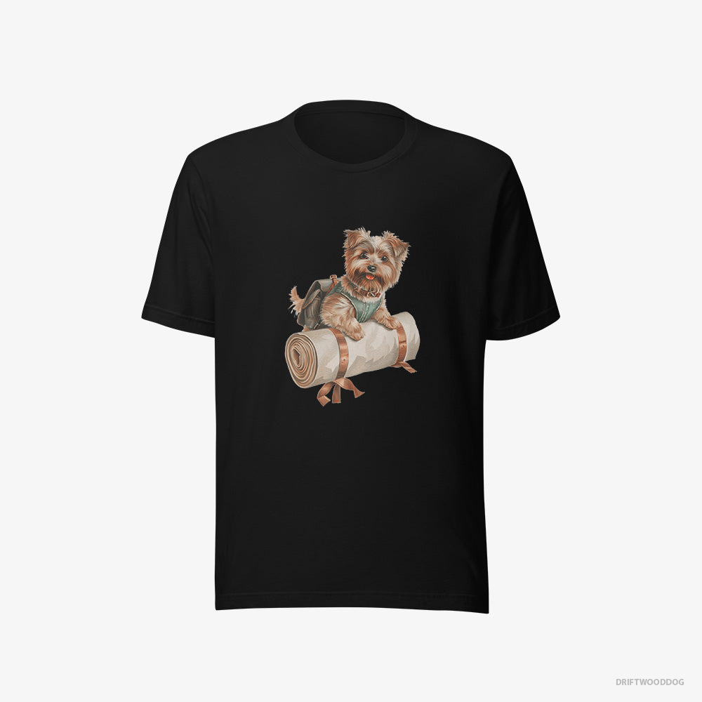 Yorkshire Terrier T-Shirt – Men Black T-Shirt Eco-Friendly – Ready for Hiking (on White Background)