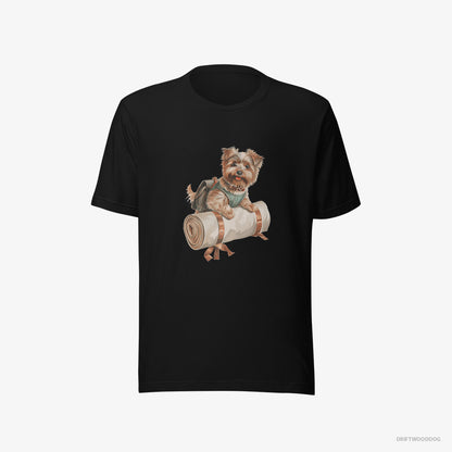 Yorkshire Terrier Ready for Hiking Black T-Shirt