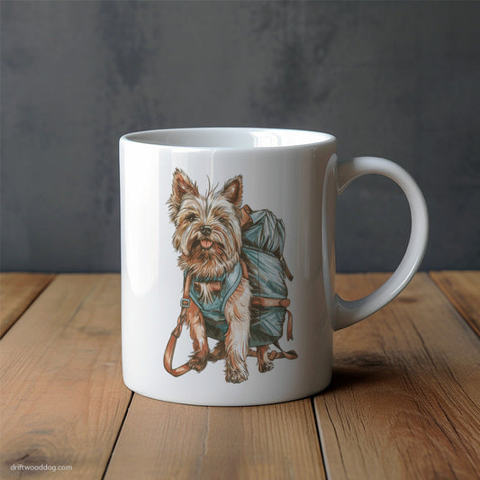 Yorkshire Terrier with a Backpack Mug – Unique Dog Cups | Dog-Themed Mugs