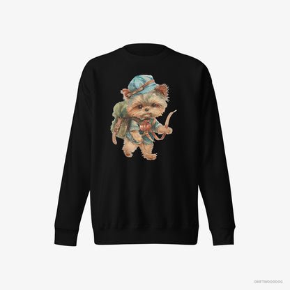 Yorkshire Terrier Rambling with a Rucksack Black Sweatshirt