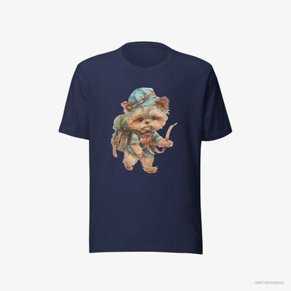 Yorkshire Terrier Rambling with a Rucksack Navy T-Shirt