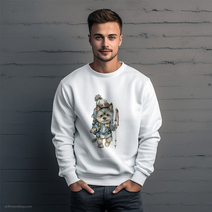 Yorkshire Terrier Hiking with a Backpack Sweatshirt – Unique Dog Sweatshirt for Men