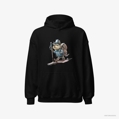 Yorkshire Terrier Hiking Black Hoodie