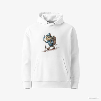 Yorkshire Terrier Hiking White Hoodie