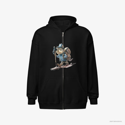 Yorkshire Terrier Hiking Black Hoodie