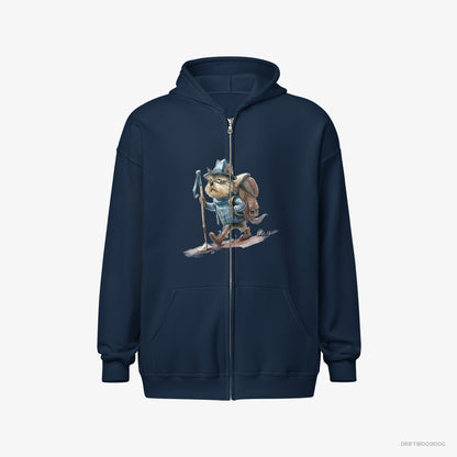 Yorkshire Terrier Hiking Navy Hoodie