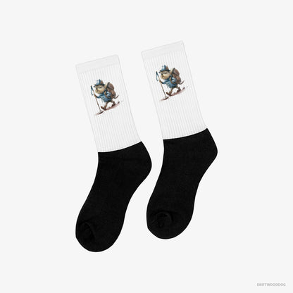 Yorkshire Terrier Hiking White and Black Socks