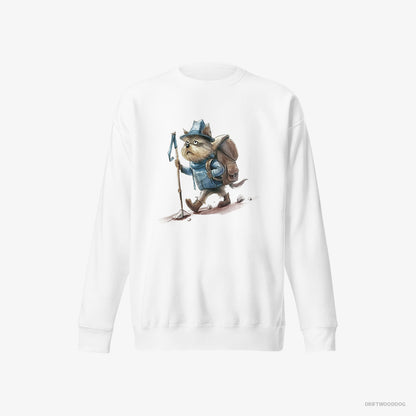 Yorkshire Terrier Hiking White Sweatshirt