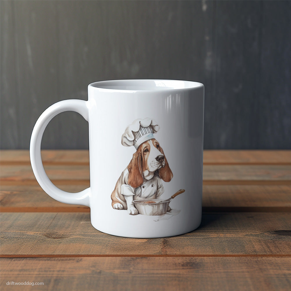 Chef Basset Hound Cooking Meals Mug – Cute Dog-Themed Mugs | Perfect Gifts for Dog Lovers