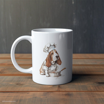 Chef Basset Hound Cooking Meals Mug – Cute Dog-Themed Mugs | Perfect Gifts for Dog Lovers