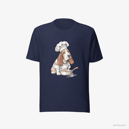 Basset Hound Cooking Meals Navy T-Shirt