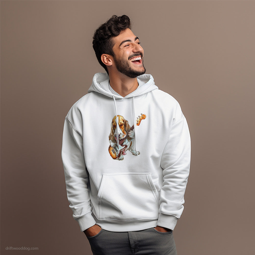 Basset Hound Playing Rock Guitar Hoodie – Dog Hoodies for Men