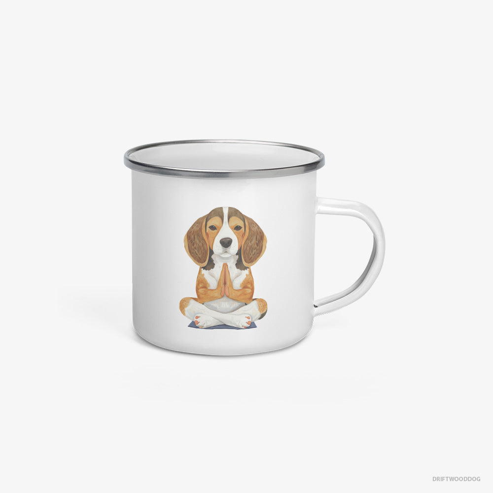 Beagle Doing Yoga Enamel Mug