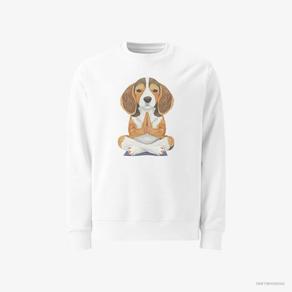 Beagle Doing Yoga White Sweatshirt