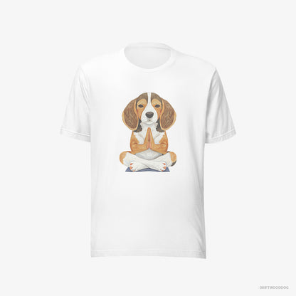 Beagle Doing Yoga White T-Shirt