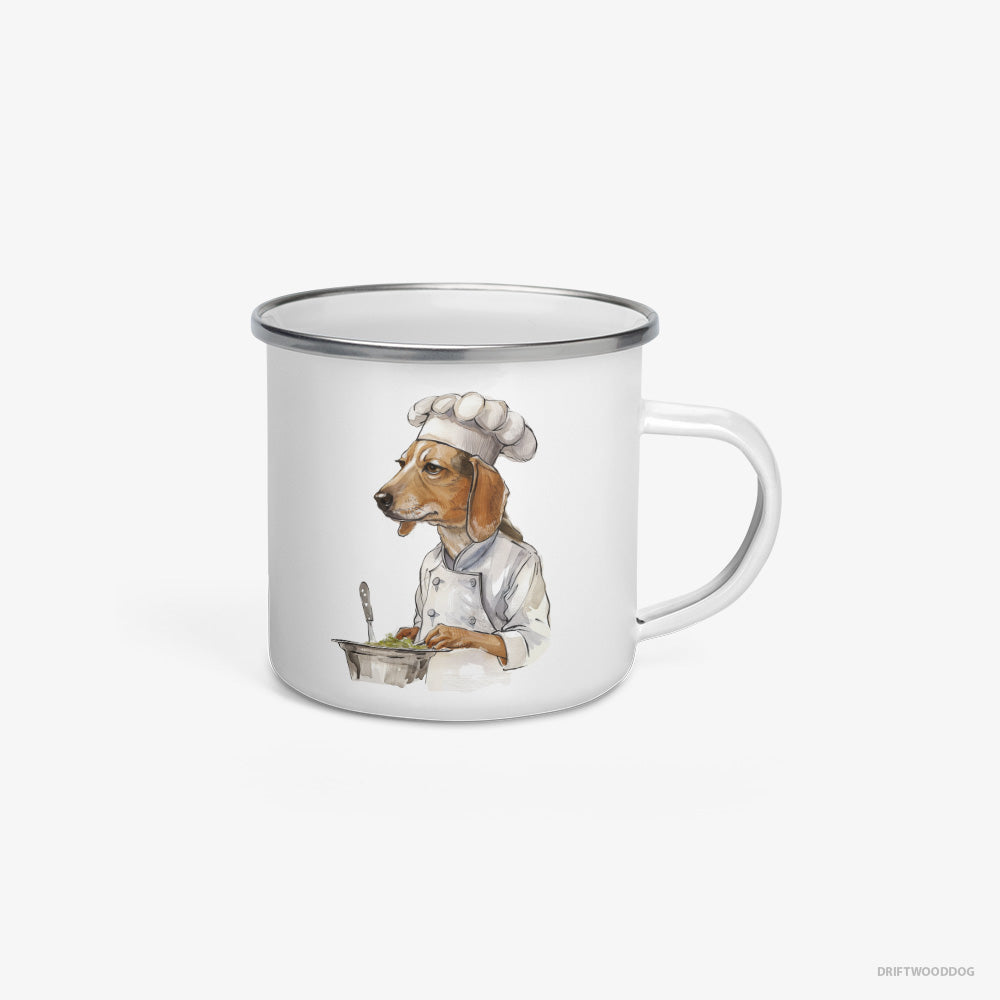 Beagle Cooking Meals Enamel Mug