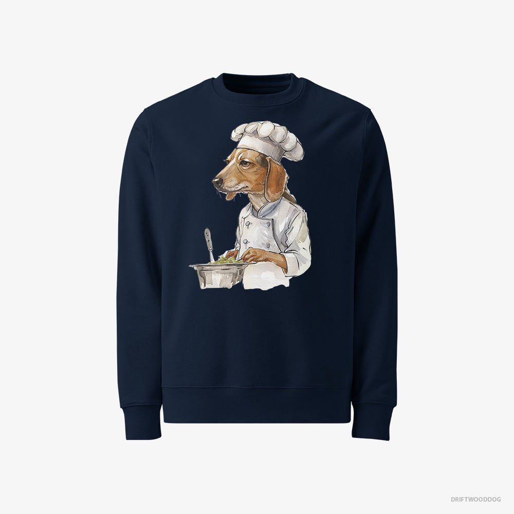 Beagle Sweatshirt – Men Navy Sweatshirt Classic – Cooking Meals (on White Background)