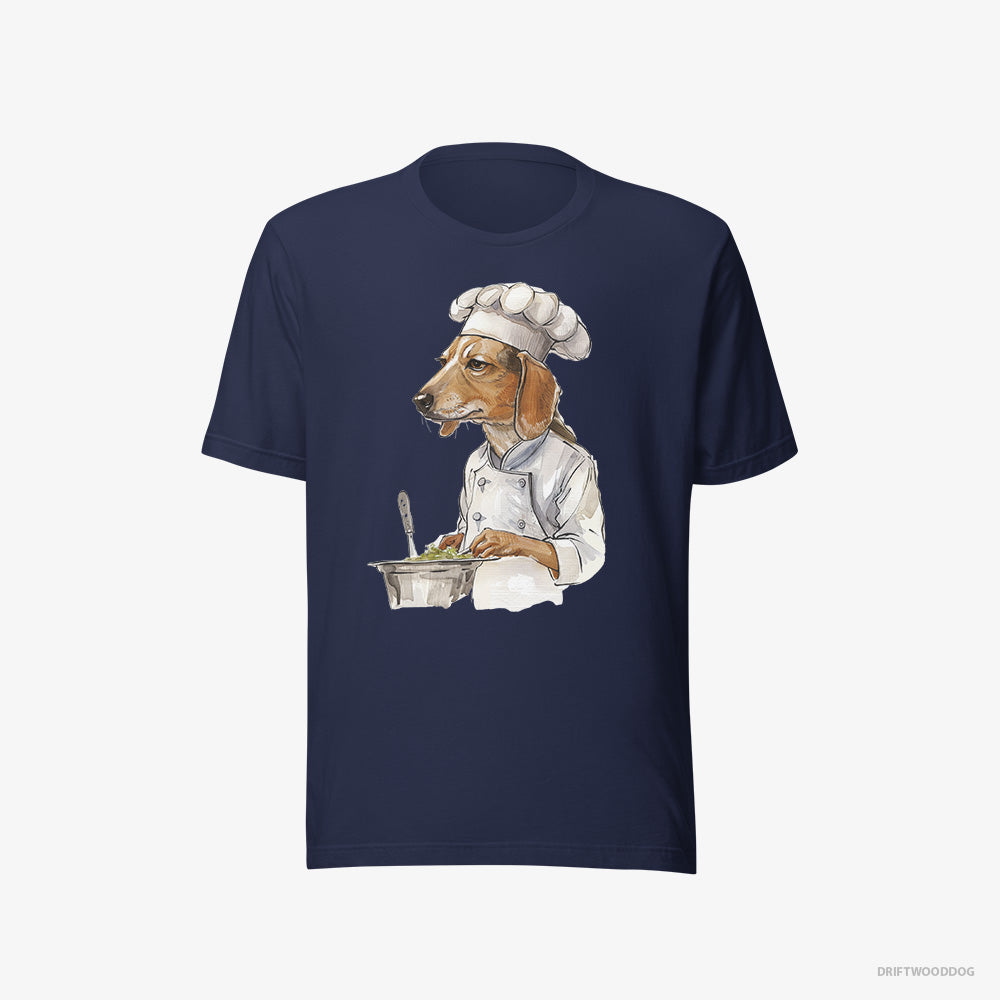 Beagle T-Shirt – Men Navy T-Shirt Eco-Friendly – Cooking Meals (on White Background)