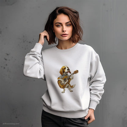 Beagle Performing with a Guitar Sweatshirt – Dog-Themed Gifts for Dog Lovers