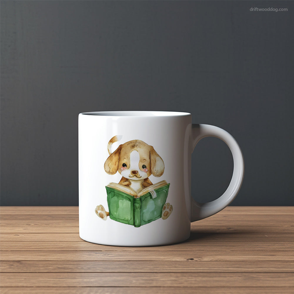 Cute Beagle Reading a Book Mug – Custom Dog Mugs | Personalized Pet Mugs